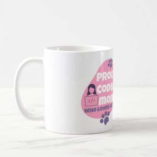 PROUD CODER MOM DIE VAN CATS HOUDT - DE MOM T-Shir Koffiemok (Links)
