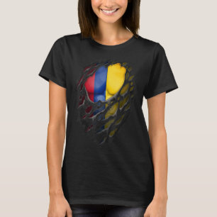 Proud Colombian Roots Heritage Torn Ripped Colombi T-shirt