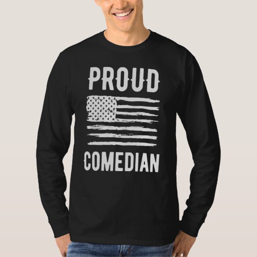 Proud Comedian Profession American Flag T-shirt (Voorkant)