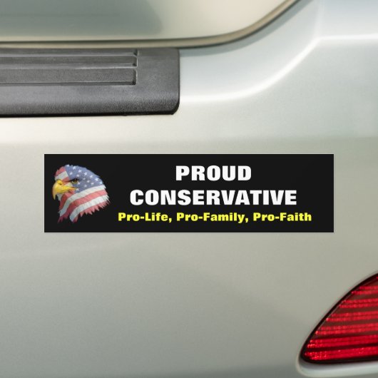 Proud Conservative Bumpersticker - Zwart (Op auto)