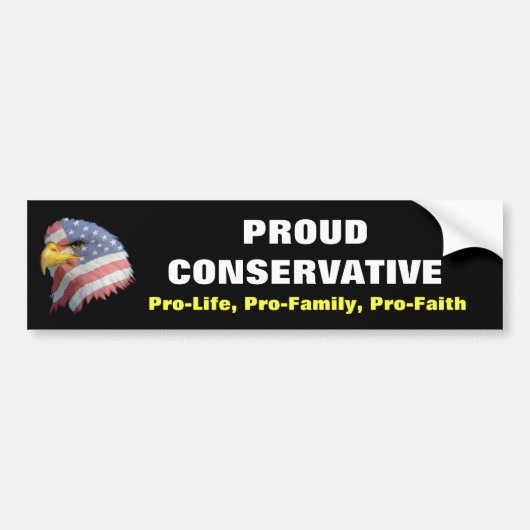 Proud Conservative Bumpersticker - Zwart (Voorkant)