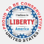 Proud Conservative Ronde Sticker (Voorkant)