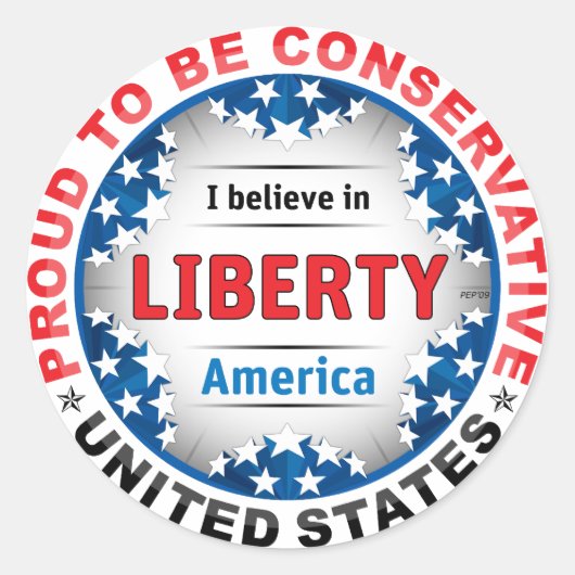 Proud Conservative Ronde Sticker (Voorkant)
