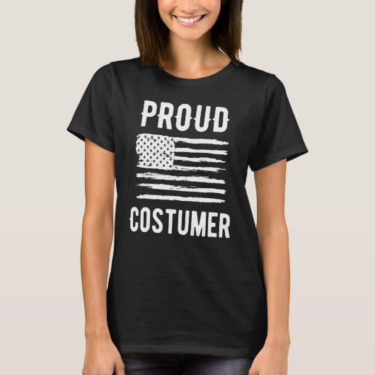Proud Costumer Profession American Flag T-shirt (Voorkant)