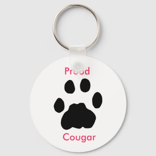 Proud Cougar met pow print Sleutelhanger (Voorkant)
