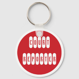 Proud Court Reporter rode witte sleutelhanger