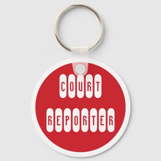 Proud Court Reporter rode witte sleutelhanger (Voorkant)