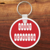 Proud Court Reporter rode witte sleutelhanger (Voorkant)