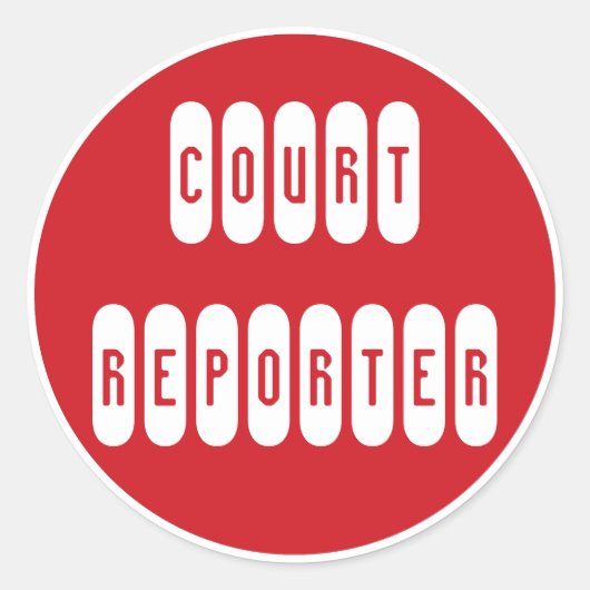 Proud Court Reporter rode witte stickers (Voorkant)