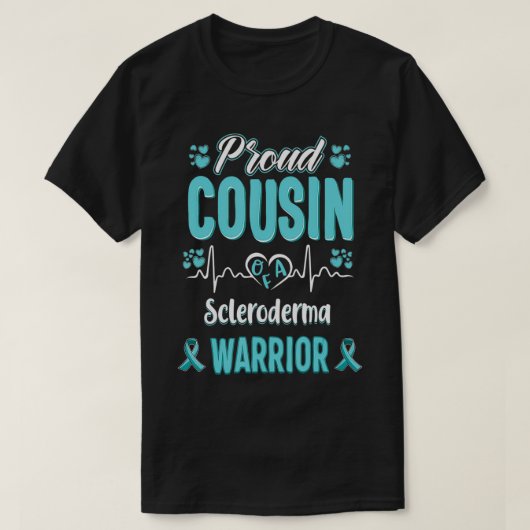proud Cousin Scleroderma warrior awareness ribbon T-shirt (Design voorkant)