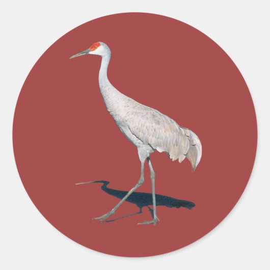 Proud Crane Ronde Sticker (Voorkant)