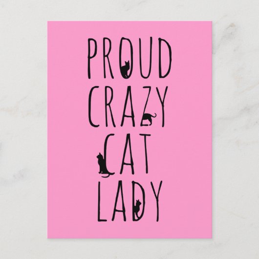 Proud Crazy Cat Lady Briefkaart (Voorkant)