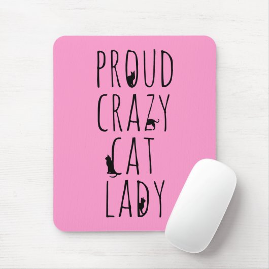Proud Crazy Cat Lady Muismat (Met muis)