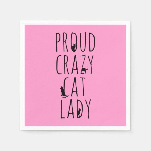 Proud Crazy Cat Lady Servetten (Voorkant)
