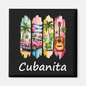 Proud Cubanita Cuban Flag Guitar Mojito Car Design Magneet (Voorkant)