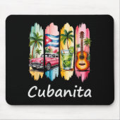 Proud Cubanita Cuban Flag Guitar Mojito Car Design Muismat (Voorkant)