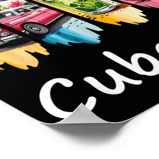 Proud Cubanita Cuban Flag Guitar Mojito Car Design Poster (Hoek)