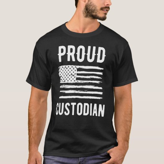 Proud Custodian Professional American Flag T-shirt (Voorkant)