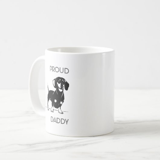 Proud dachshund dad illustreerde de mok van de vro (Voorkant links)