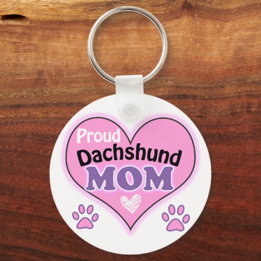 Proud Dachshund Mam Sleutelhanger (Voorkant)