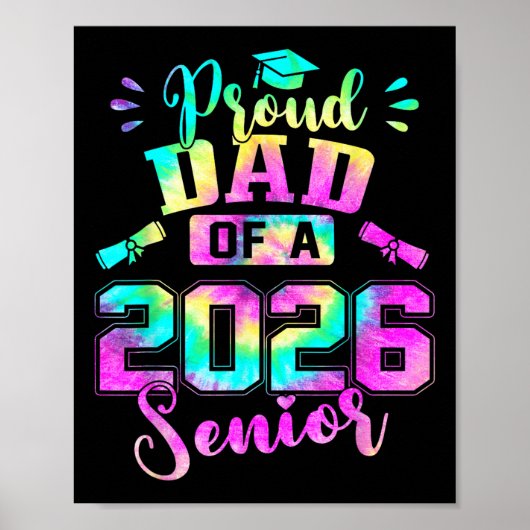 Proud Dad 2026 Senior Graduation Diploma Learning Poster (Voorkant)