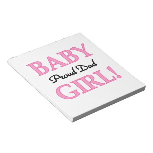 Proud Dad Baby Girl Gifts Notitieblok (Schuin)