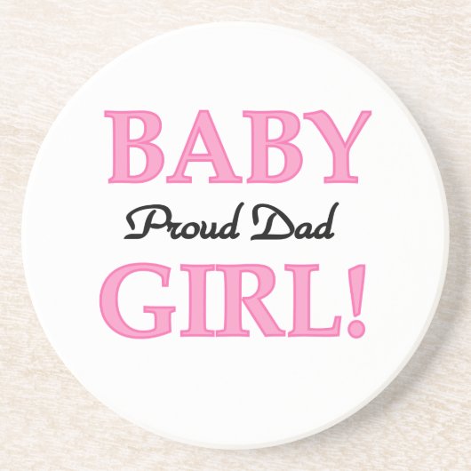 Proud Dad Baby Girl Gifts Zandsteen Onderzetter (Voorkant)