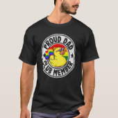 Proud Dad Club Member Rubber Duck Rainbow Gay Lesb T-shirt (Voorkant)