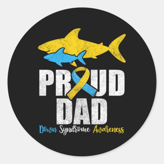 Proud Dad Down Syndrome Awareness Ronde Sticker (Voorkant)