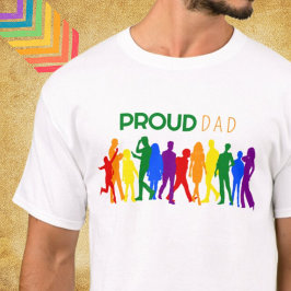 Proud DAD Gay Pride gemengd Gender Silhouettes T-shirt