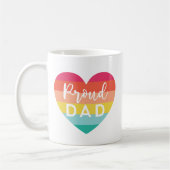 Proud Dad Gay Pride Kleurrijke Regenboog Hart Koffiemok (Links)