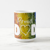 Proud Dad Gay Pride Rainbow Floral Flag Mok (Center)