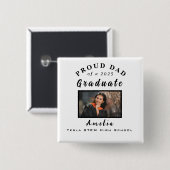 Proud Dad Graduation 2025 Custom Photo Gift  Vierkante Button 5,1 Cm (Voorkant /achterkant)
