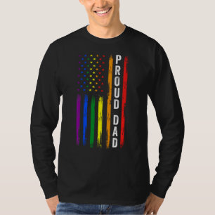 Proud Dad Lgbt Dad Rainbow Lgbetq Flag Lgbt Gay Pr T-shirt