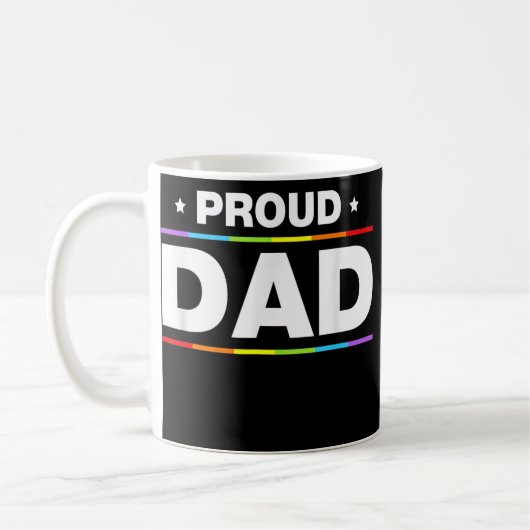 Proud Dad LGBT Funny Vaderdag Gay Pride Koffiemok (Links)
