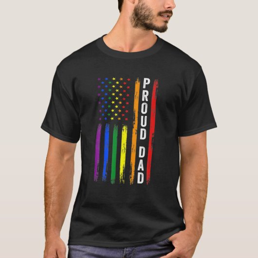 Proud Dad LGBT Pride Funny Gay T-shirt (Voorkant)