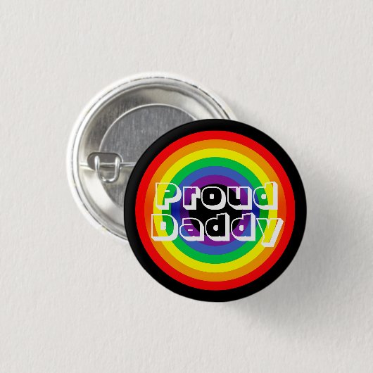 Proud Dad LGBT Rainbow Ronde Button 3,2 Cm (Voorkant /achterkant)