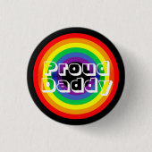 Proud Dad LGBT Rainbow Ronde Button 3,2 Cm (Voorkant)