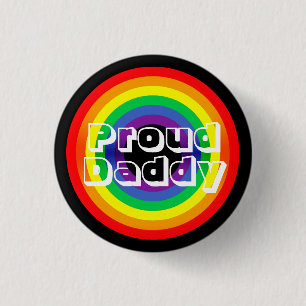 Proud Dad LGBT Rainbow Ronde Button 3,2 Cm