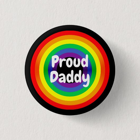 Proud Dad LGBT Rainbow Ronde Button 3,2 Cm (Voorkant)