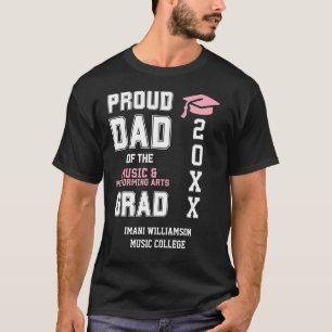 Proud Dad MUZIEK Afstudeerder Vaderdag Afstuderen T-shirt