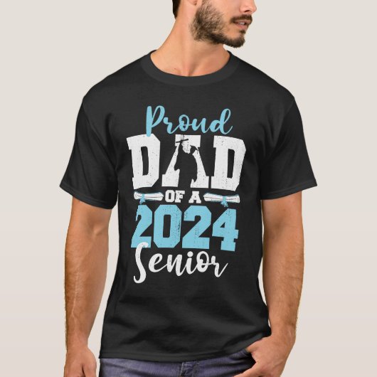 Proud Dad of a 2024 Senior 24 Class of 2024 Gradua T-shirt (Voorkant)