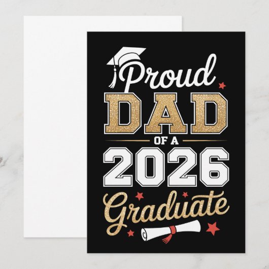 Proud Dad Of A 2026 Graduate Class Of Graduation Aankondiging (Voorkant / Achterkant)