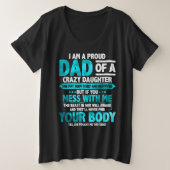 Proud Dad of a Crazy Daughter Father's Day Grote Maat T-shirt (Design voorkant)