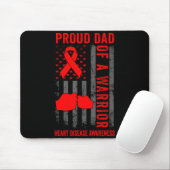 Proud Dad Of A Heart Warrior American Flag Heart D Muismat (Met muis)