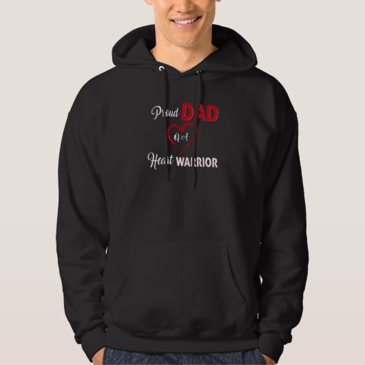Proud Dad Of A Heart Warrior CHD Awareness Hoodie (Voorkant)
