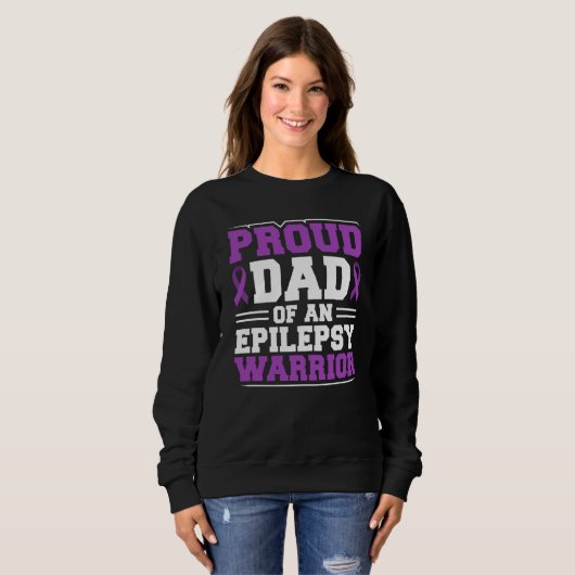 Proud Dad Of An Epilepsy Warrior Epilepsy Awarenes Trui (Voorkant volledig)