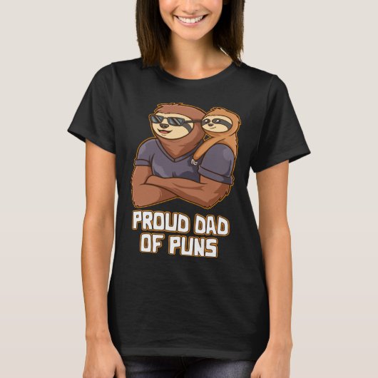 Proud Dad of Puns  Daddy Humor Father Dad Jokes Na T-shirt (Voorkant)