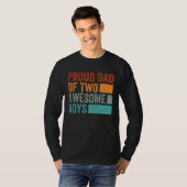 Proud Dad of Two Awesome Boys   Father s Day  13 T-shirt (Voorkant volledig)