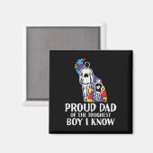 Proud Dad Tougest Boy Autism Awareness Aspap Magneet (Voorkant / Achterkant)